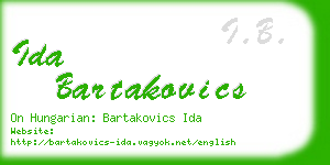 ida bartakovics business card